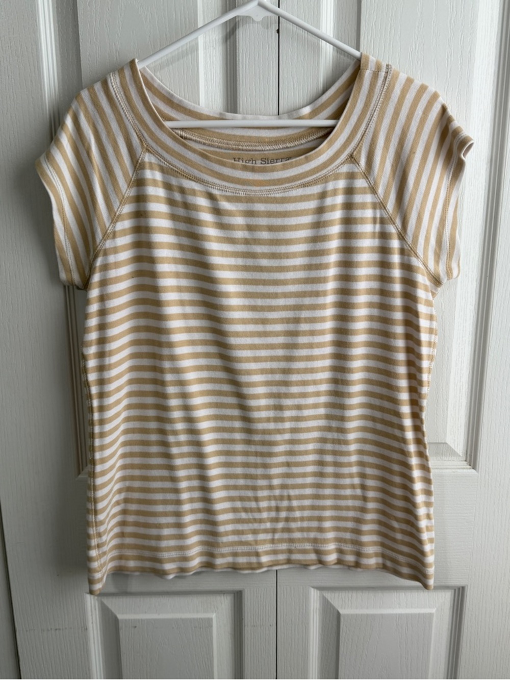 High Sierra‎ cream white striped blouse size XL